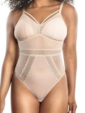 PARFAIT Size  LPlus Mia Dot bodysuit Wire free but boning on side.